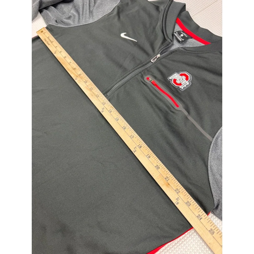 Nike Ohio State Buckeyes Dri-FIT Quarter Zip Pullover Mens XL Charcoal Grey NWT